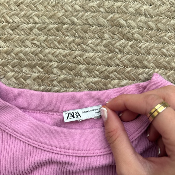 Zara Pink Ribbed Top - Picture 2 of 3